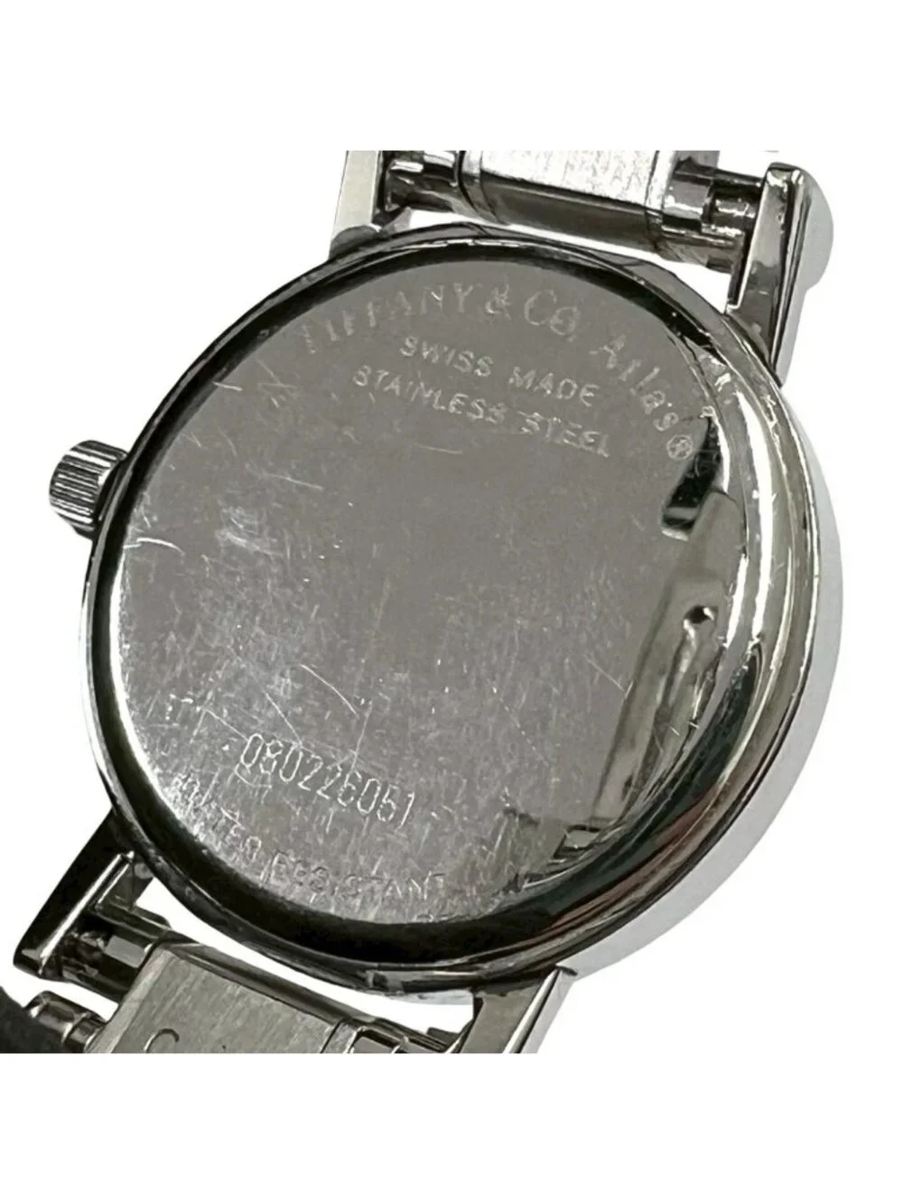 Tiffany & Co with Case Atlas Stainless Steel Wrist Watch Silver